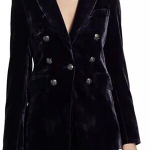Veronica Beard Navy Velvet Gaya Dickey Jacket Size 4